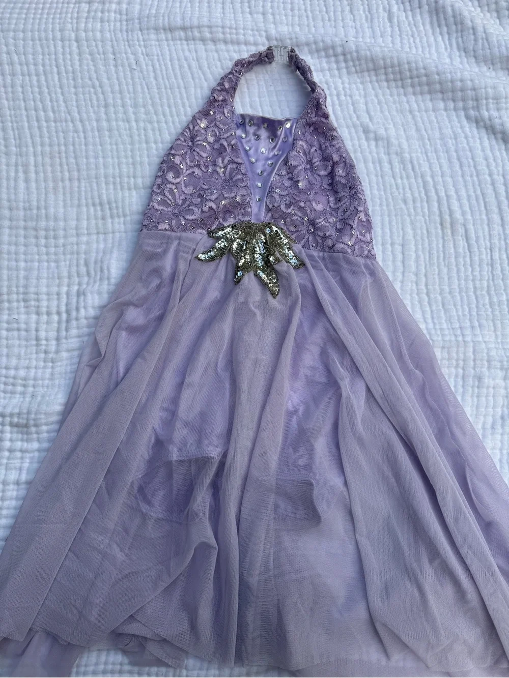 Lilac Sequin Halter dance costume
